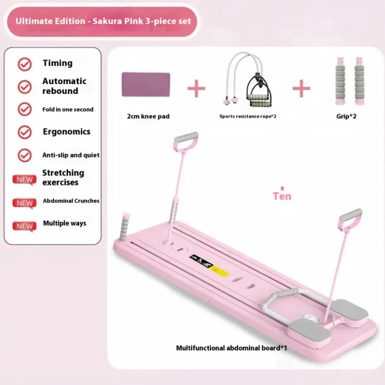 Tabla Multifuncional de Fitness con Rueda Abdominal – Piernas, Cintura y Brazos