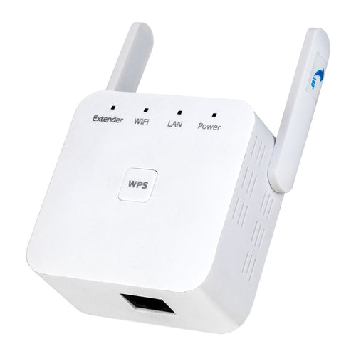 Amplificador y Repetidor de Señal WiFi Inalámbrico 300Mbps – Antenas Dobles para el Hogar