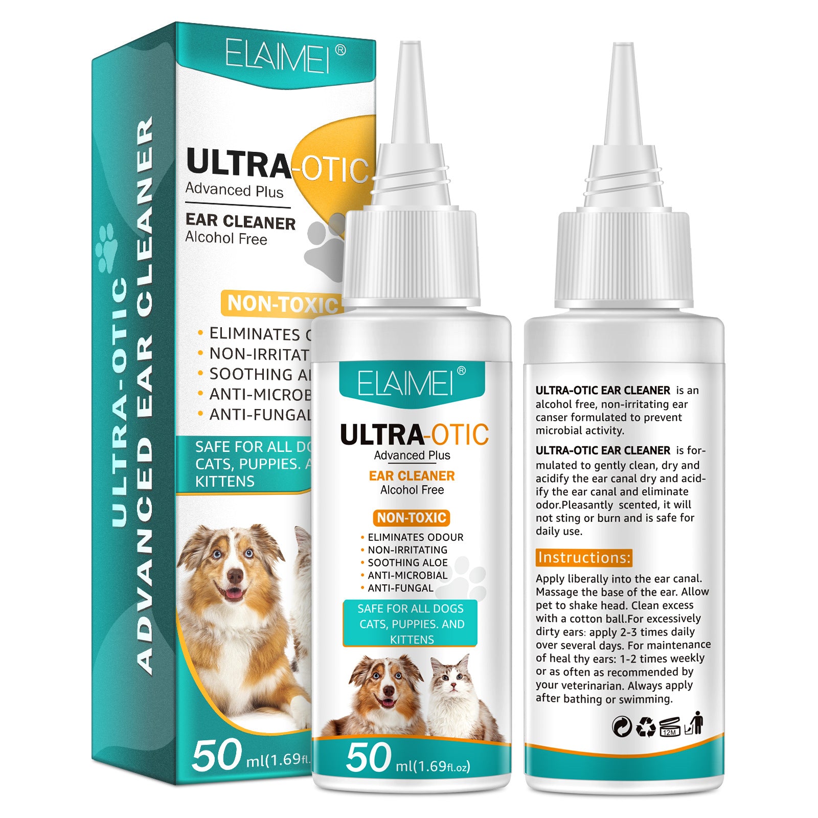 Limpiador de Oídos para Perros y Gatos 50ml – Fórmula Suave