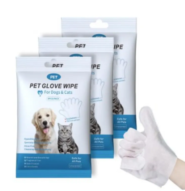 Kit de Limpieza para Gatos y Perros – Guantes, Toallitas y Espuma Limpiadora