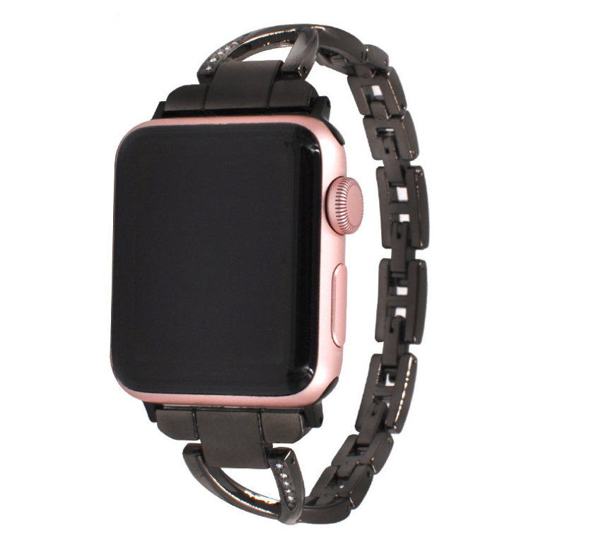 Correa X-Type de Acero Inoxidable con Diamantes para Apple Watch