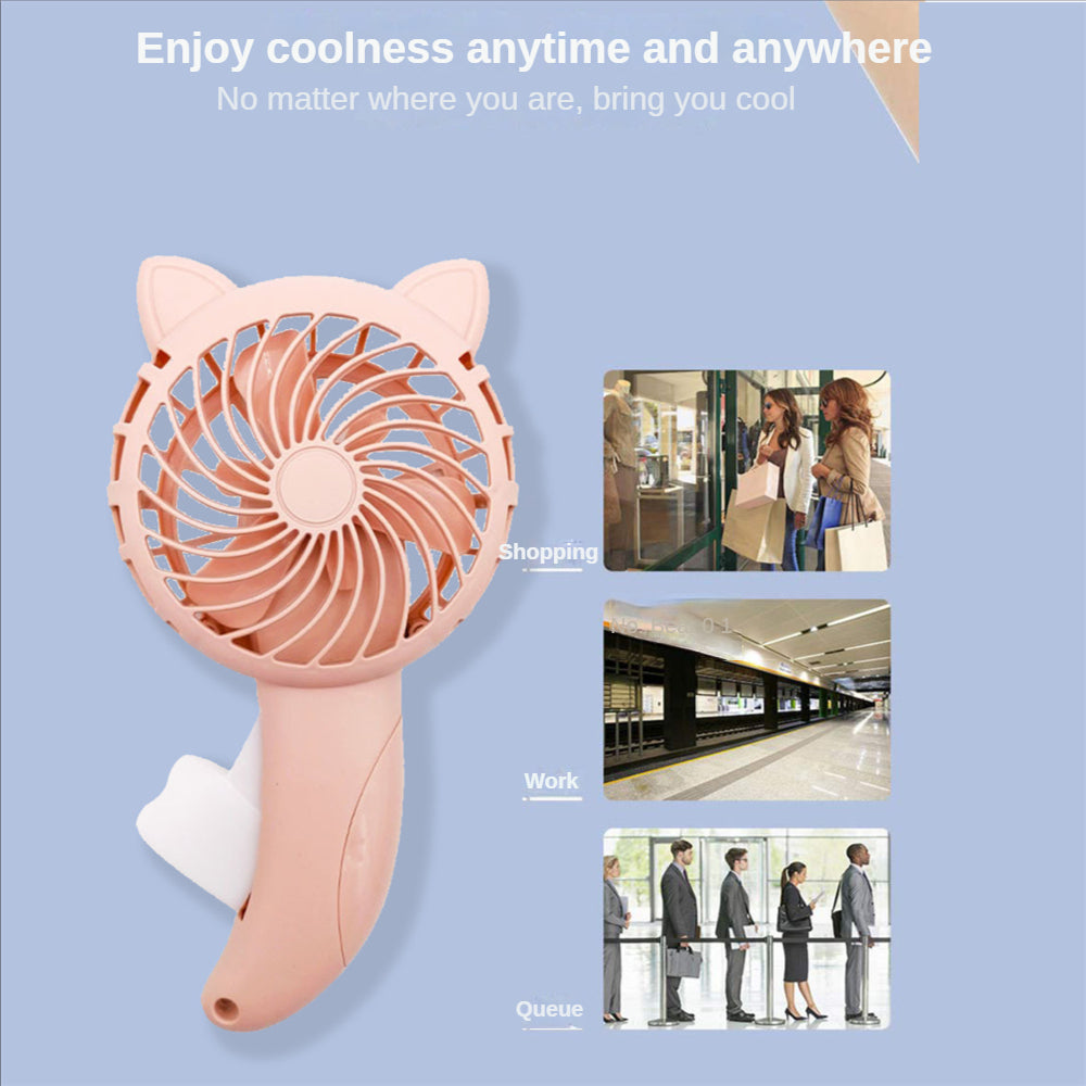 Mini Ventilador de Mano con Forma de Gato para Niños — 3 Colores