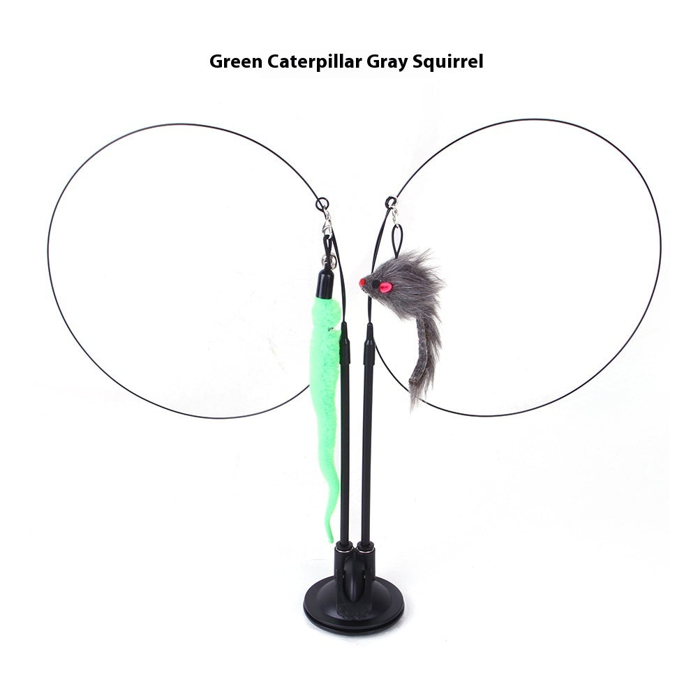 Juguete Interactivo para Gatos con Ventosa – Varita Giratoria