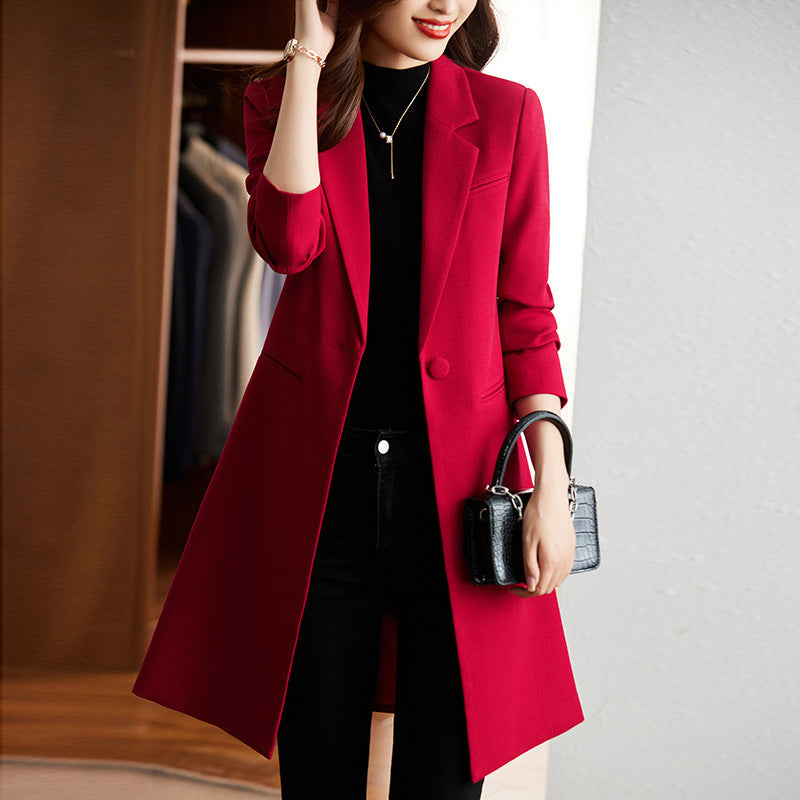 Traje Formal de Mujer Coreana y Gabardina para el Trabajo