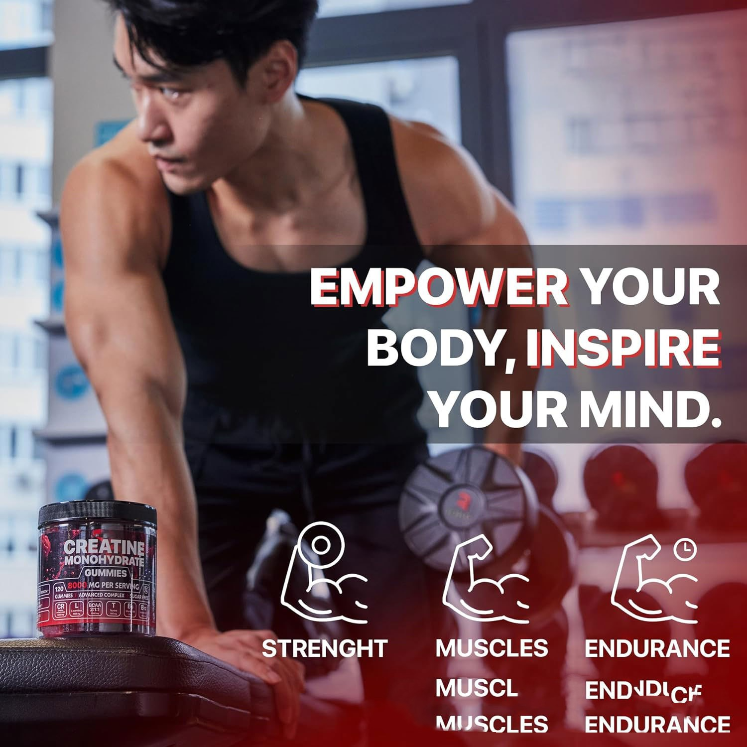 Gummies Muscle Boost con Creatina y Vitaminas – Energía y Recuperación Muscular