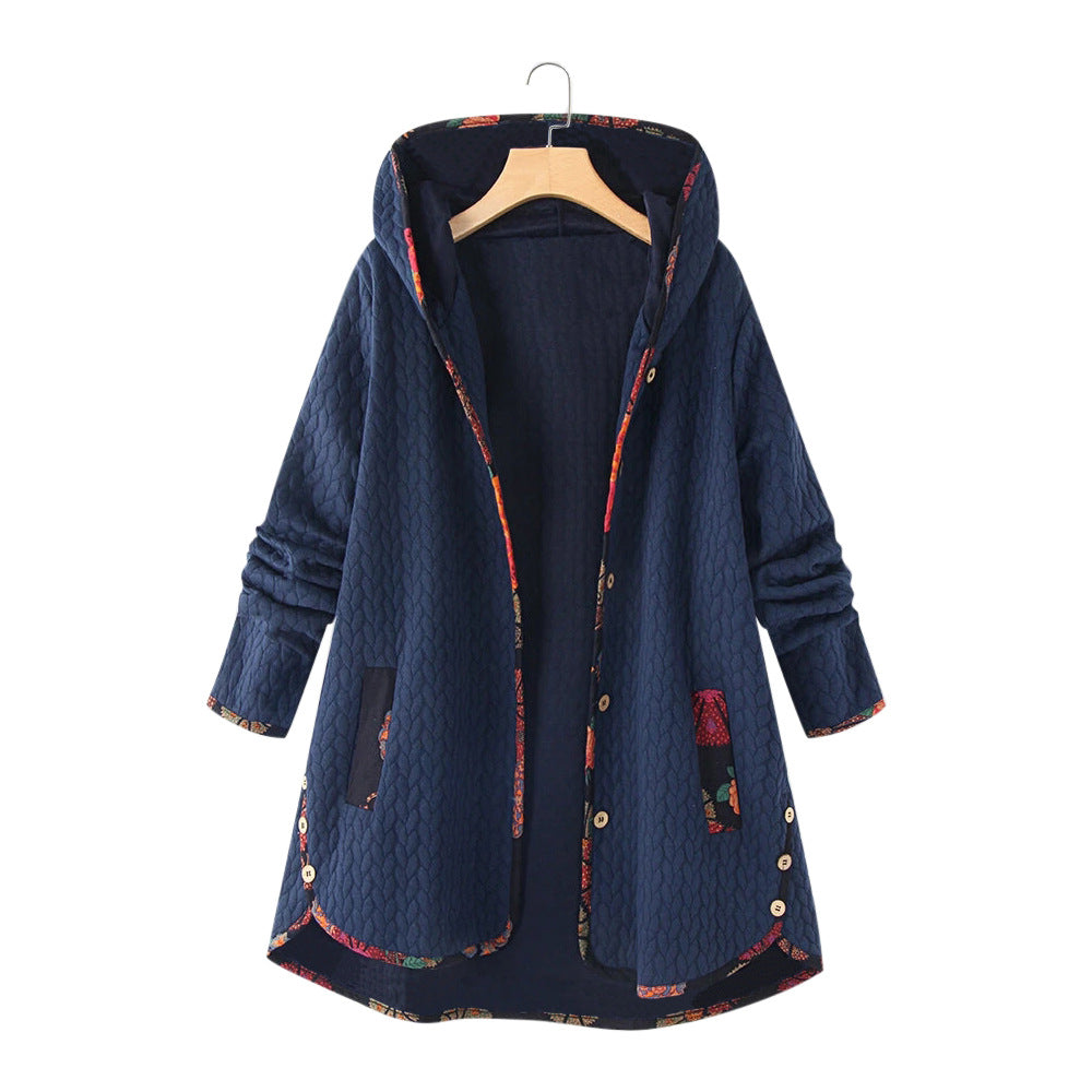 Chaqueta de Algodón con Capucha para Mujer