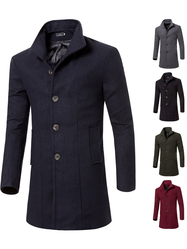 Chaqueta Cortavientos Hombre Color Sólido Otoño/Invierno