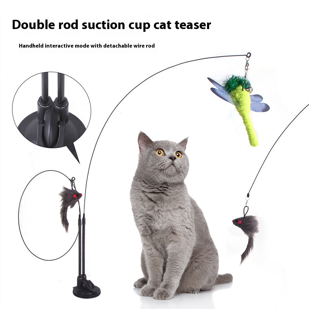 Juguete Interactivo para Gatos con Ventosa – Varita Giratoria