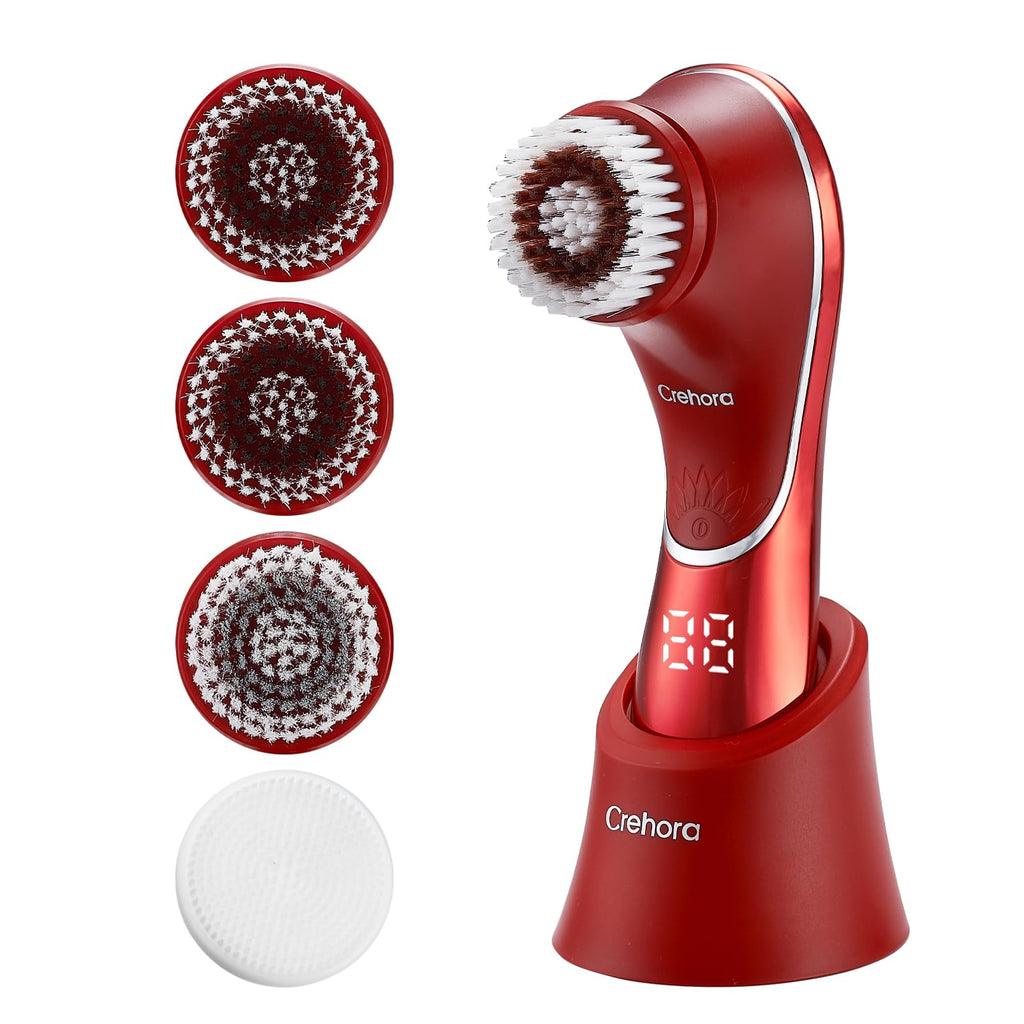 Cepillo Facial Eléctrico Recargable con 4 Cabezales — Limpieza Profunda e Exfoliación IPX7