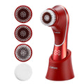 Cepillo Facial Eléctrico Recargable con 4 Cabezales — Limpieza Profunda e Exfoliación IPX7