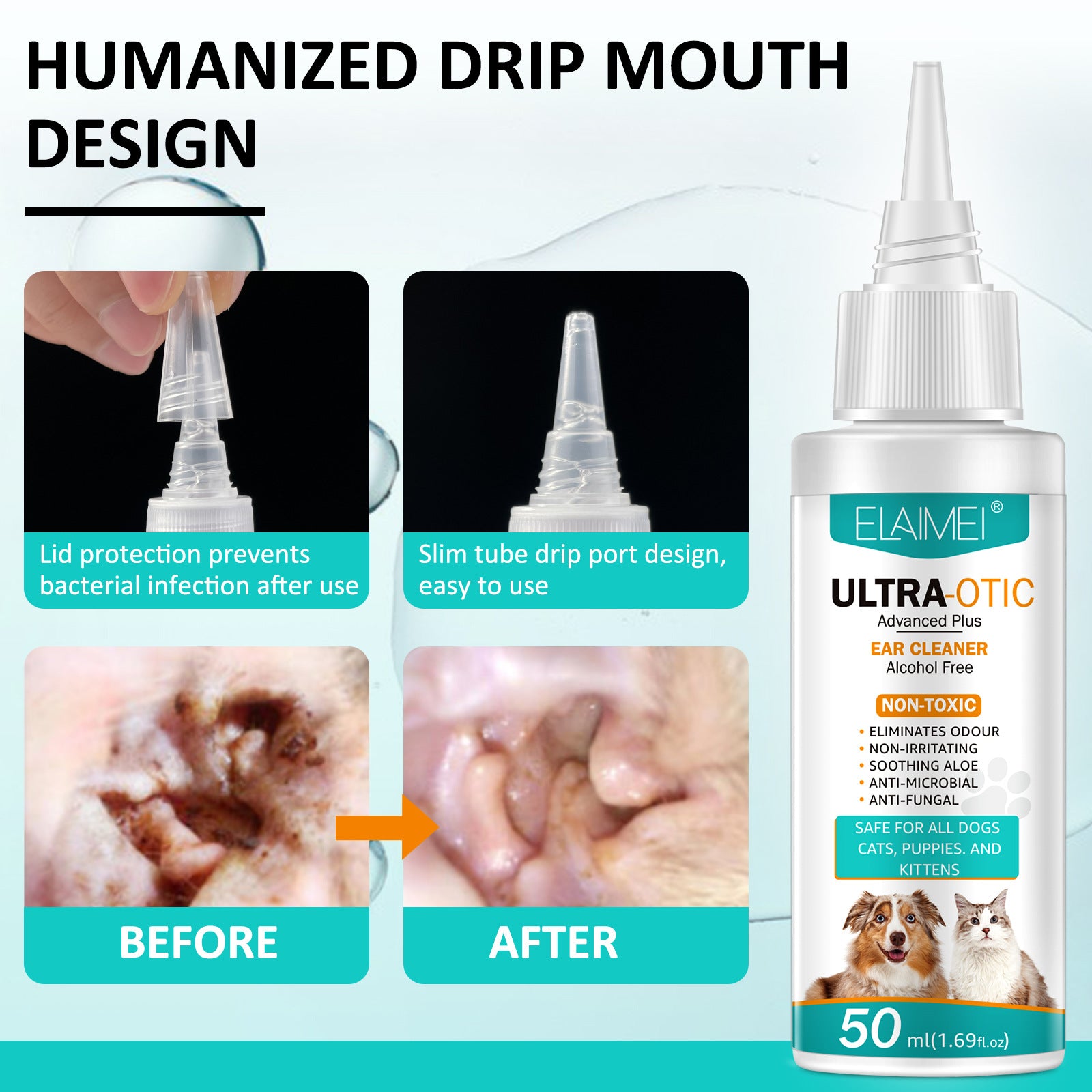 Limpiador de Oídos para Perros y Gatos 50ml – Fórmula Suave