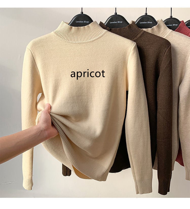 Suéter de Forro Polar con Medio Cuello Alto Acolchado para Mujer