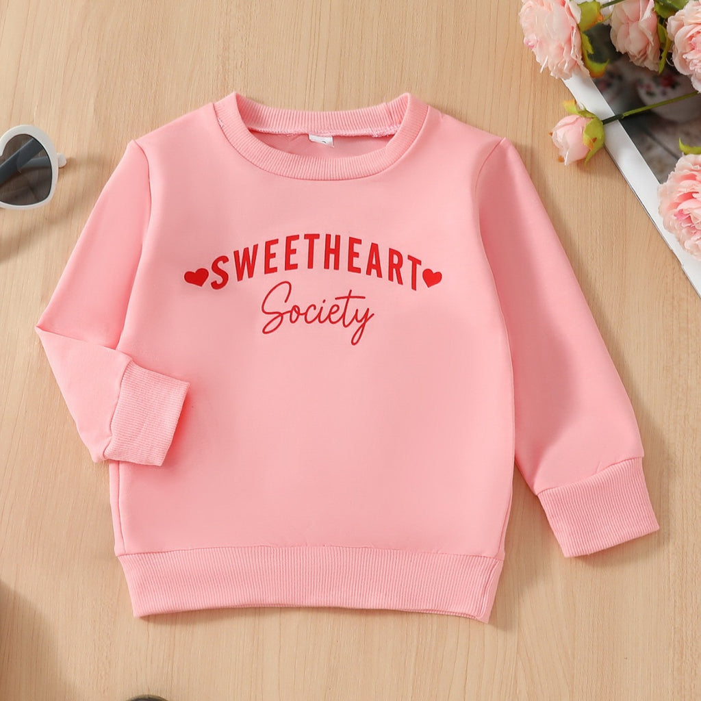 Suéter Niña con Estampado de Letras – Color Rosa | Tallas 90 a 120cm