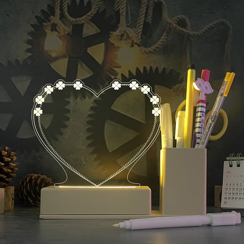 Tablero de Notas Acrílico con Calendario y Luz LED Nocturna — 11 Configuraciones