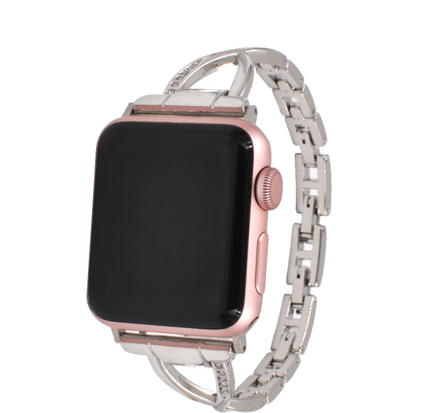 Correa X-Type de Acero Inoxidable con Diamantes para Apple Watch